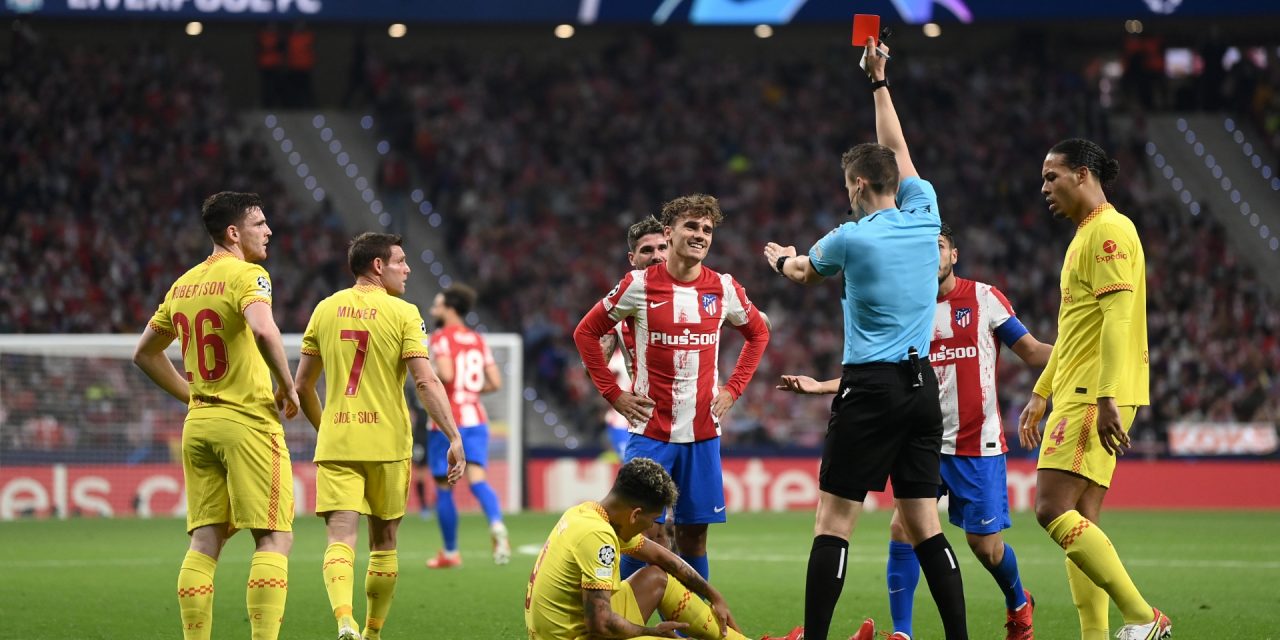 Champions League: Lo expulsan a Griezmann en Atlético Madrid – Liverpool y él explota: «Payasos»