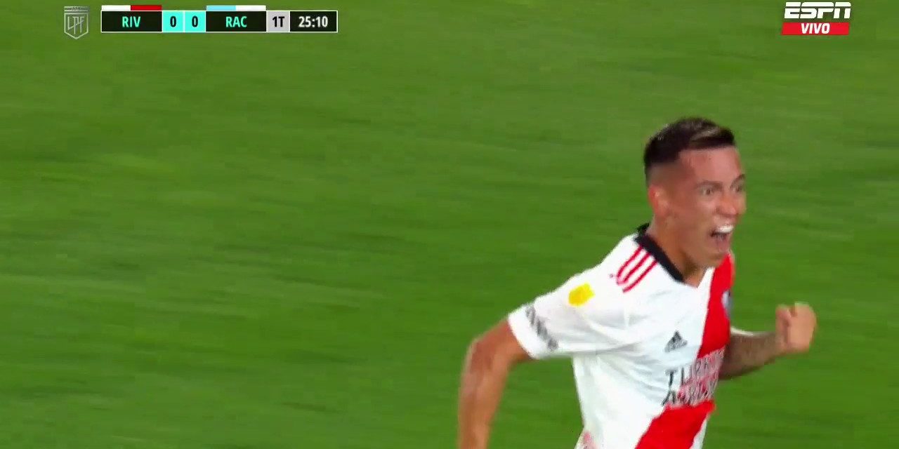 ¡Que golazo! Barco marca su primer gol con la camiseta de River justamente ante Racing